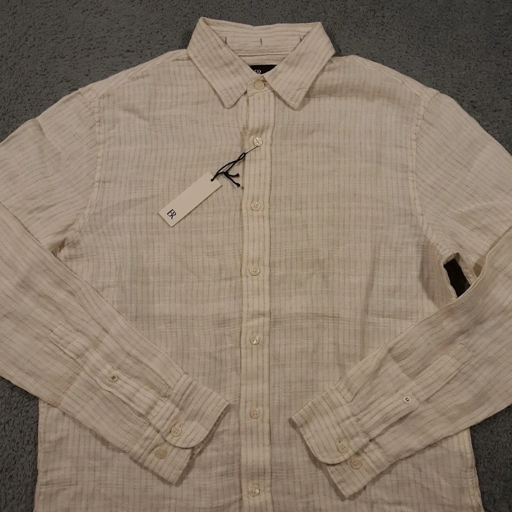 Banana Republic Linen Shirt Mens Small Breathable Casual Beach Beige NEW